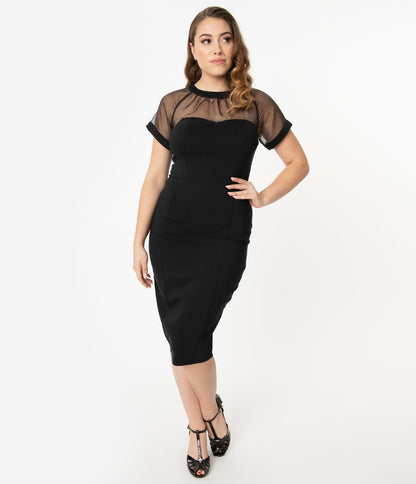 Unique Vintage 1960s Black Beaulieu Pencil Dress
