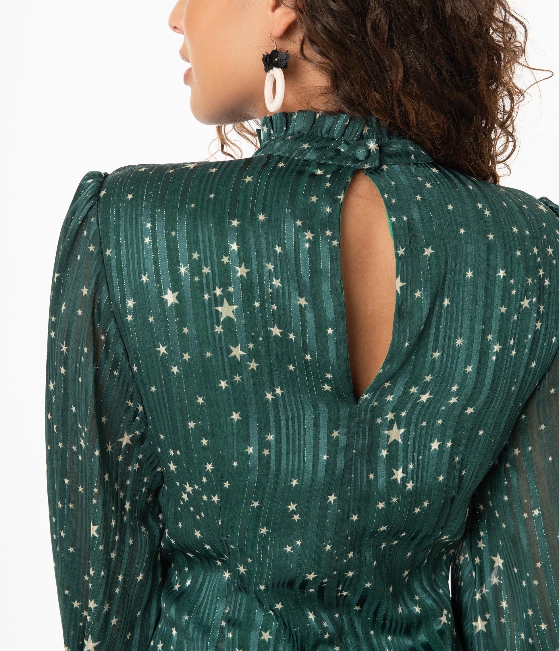 Smak Parlour Emerald Stripes & Stars Girl Talk Shift Dress