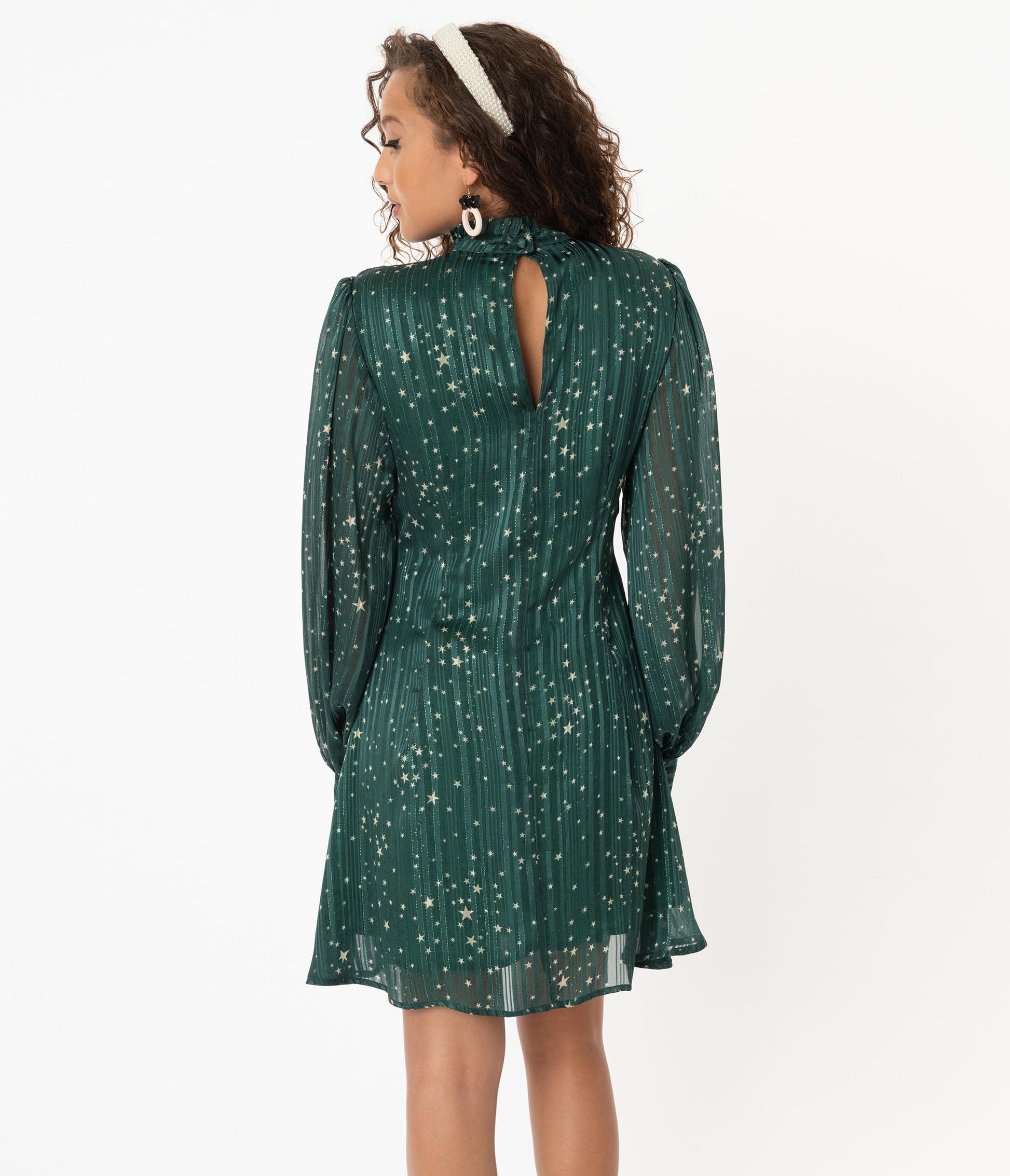 Smak Parlour Emerald Stripes & Stars Girl Talk Shift Dress