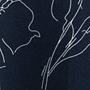 Unique Vintage Navy & White Floral Outline Kay Swing Dress