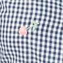 Unique Vintage Navy Gingham & Pink Florals Shirley Crop Top