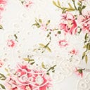 Unique Vintage White Eyelet & Floral Print Darcy Swing Dress
