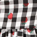Unique Vintage Plus Size 1950s Black Gingham & Strawberry Golightly Swing Dress