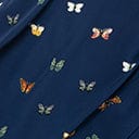 Unique Vintage Plus Size 1940s Navy & Butterfly Print Luella Wrap Dress
