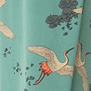 Unique Vintage Teal & Crane Print Caddie Wrap Maxi Dress