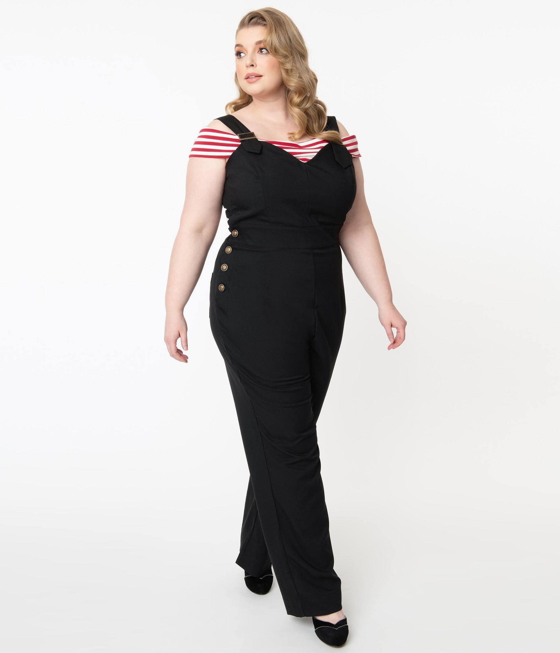Unique Vintage Plus Size 1970s Black Sedgewick Jumpsuit