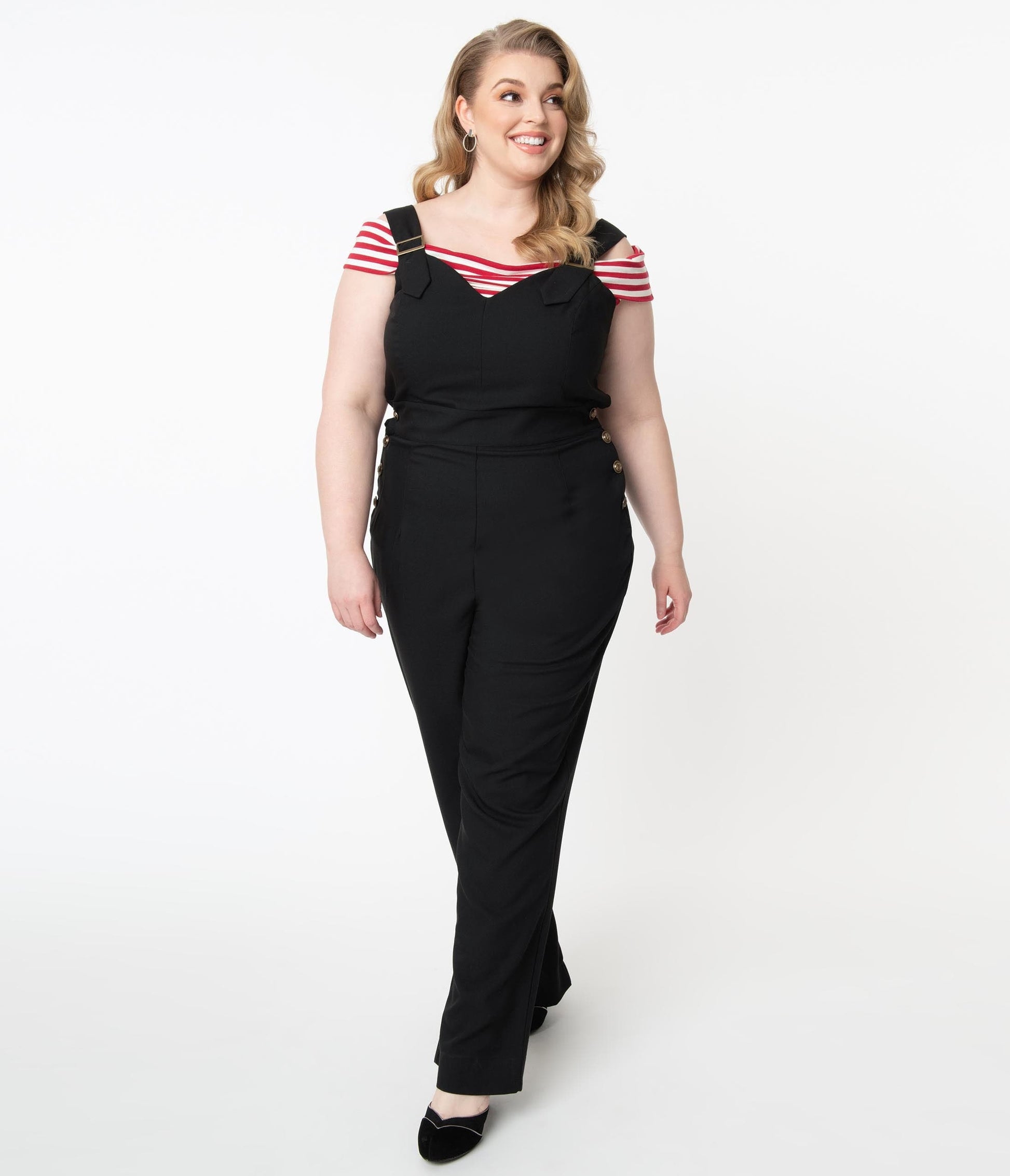 Unique Vintage Plus Size 1970s Black Sedgewick Jumpsuit