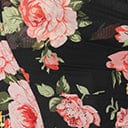 Unique Vintage Black & Pink Floral Reed Swing Dress