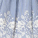 Unique Vintage Blue & White Stripe Eyelet Border Donna Dress