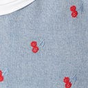 1950s Unique Vintage Chambray & Cherry Print Lola Swing Dress