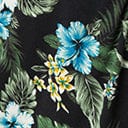 Unique Vintage Black & Blue Hawaiian Floral Lottie Wrap Romper