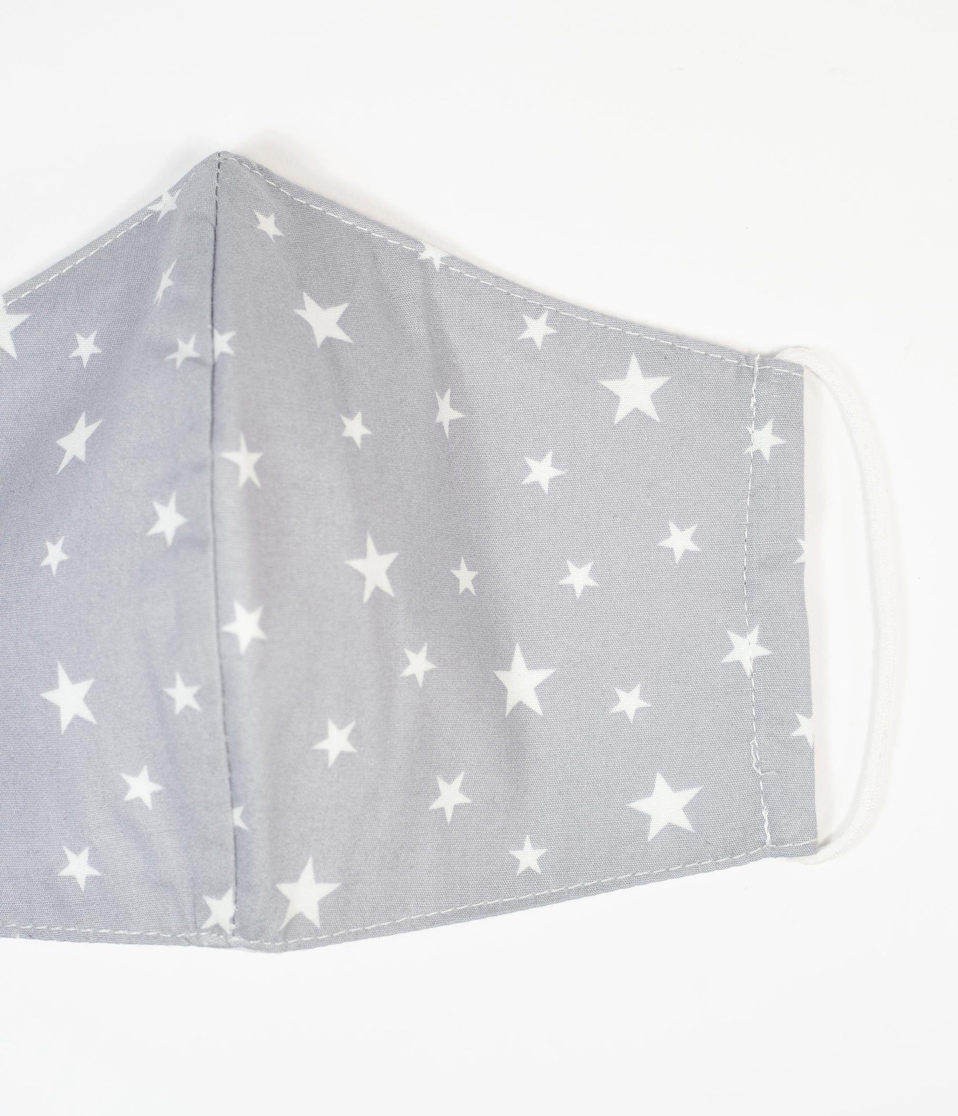 Magnolia Place Grey & White Stars Print Face Mask