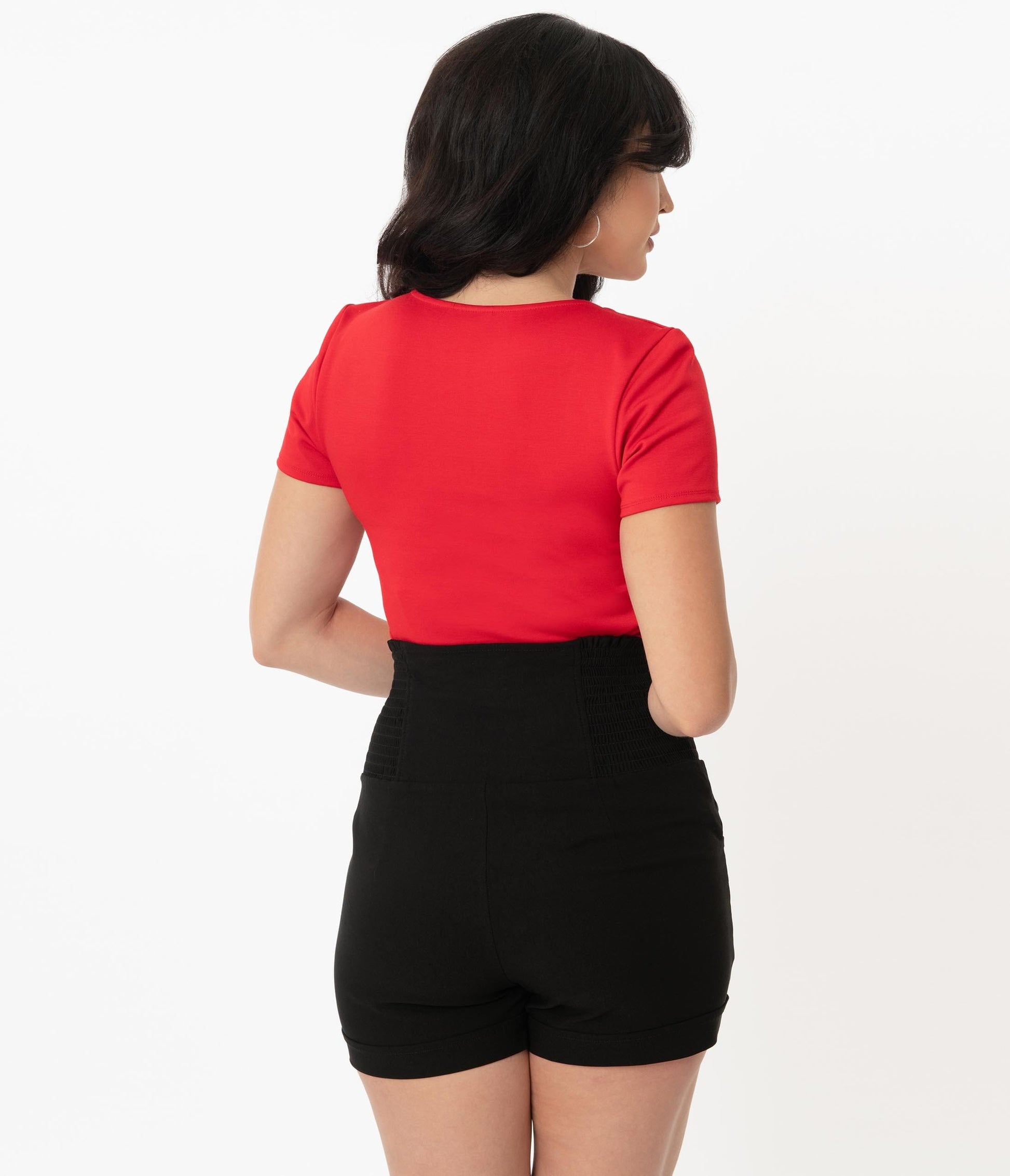 Unique Vintage Black Nautical High Waist Sandy Shorts