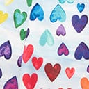 Unique Vintage Rainbow Hearts Print Idyllwild Swing Dress