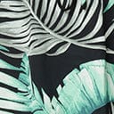Retro Style Green & Black Palm Print Tropical Skort