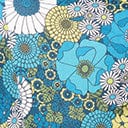 Smak Parlour Teal & Aqua Mod Floral Totally Radical Fit & Flare Dress