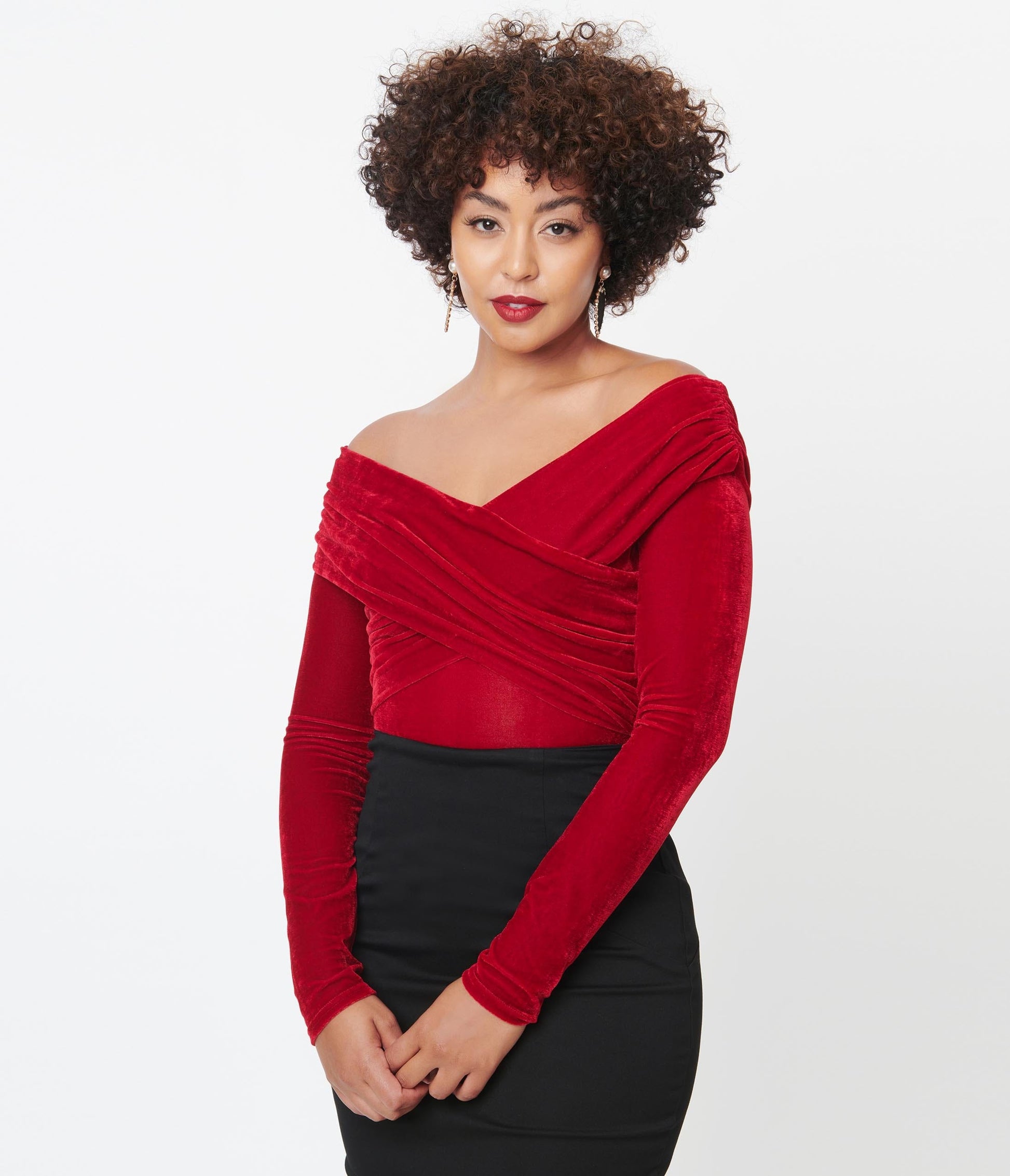 1950s Unique Vintage Burgundy Velvet Saturday Night Bodysuit