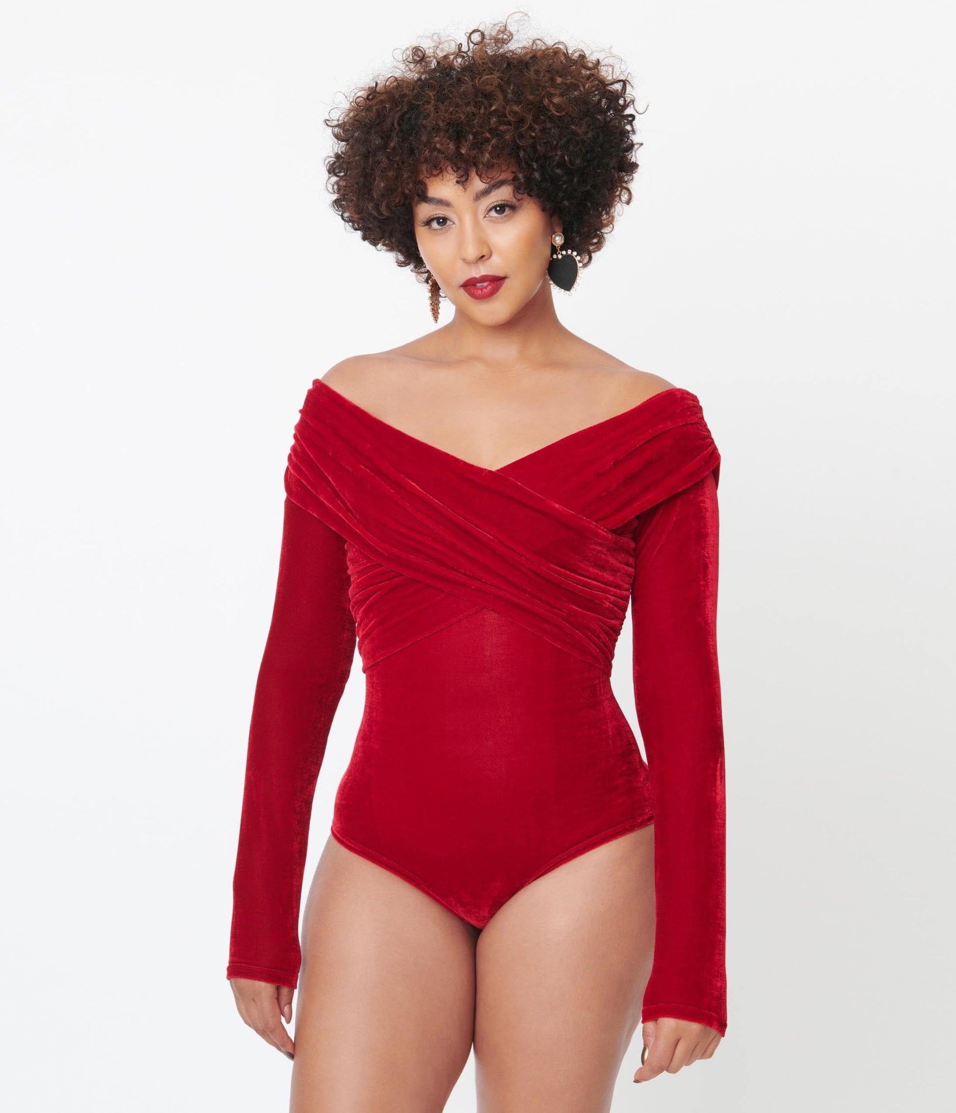 1950s Unique Vintage Burgundy Velvet Saturday Night Bodysuit