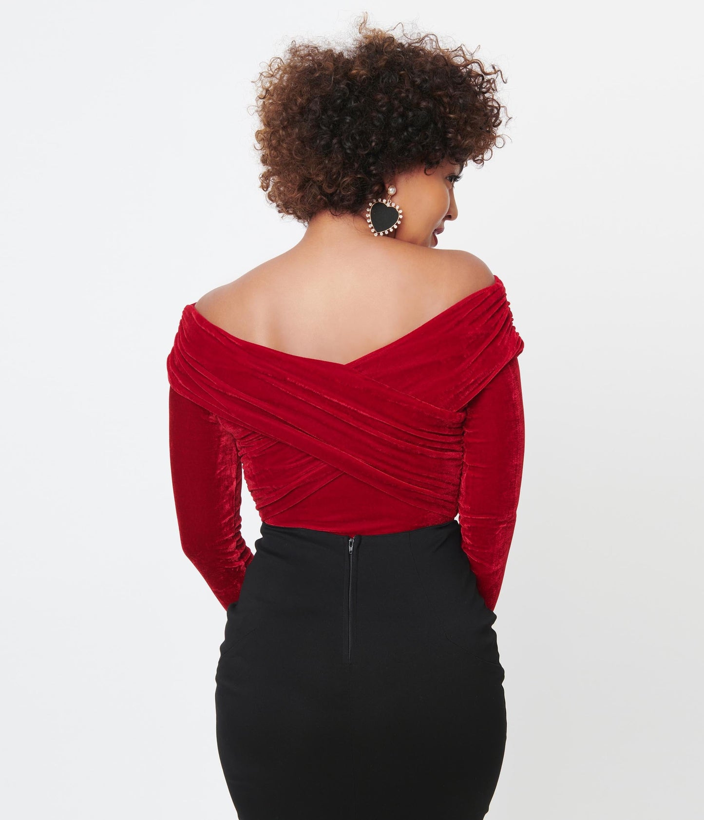 1950s Unique Vintage Burgundy Velvet Saturday Night Bodysuit