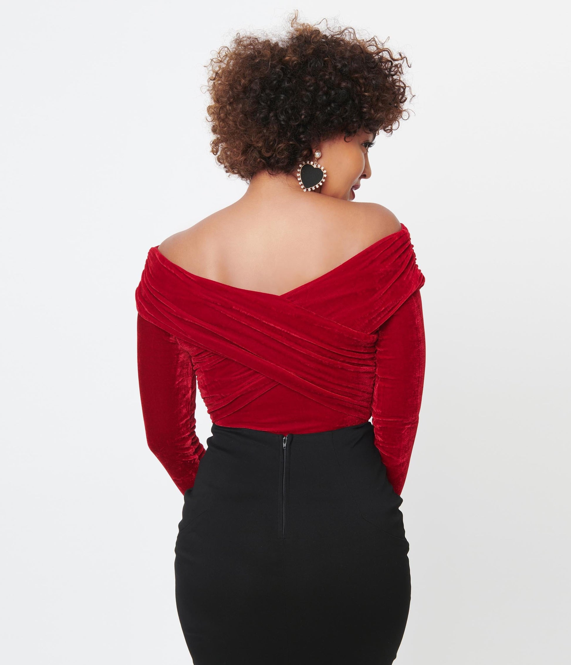 1950s Unique Vintage Burgundy Velvet Saturday Night Bodysuit