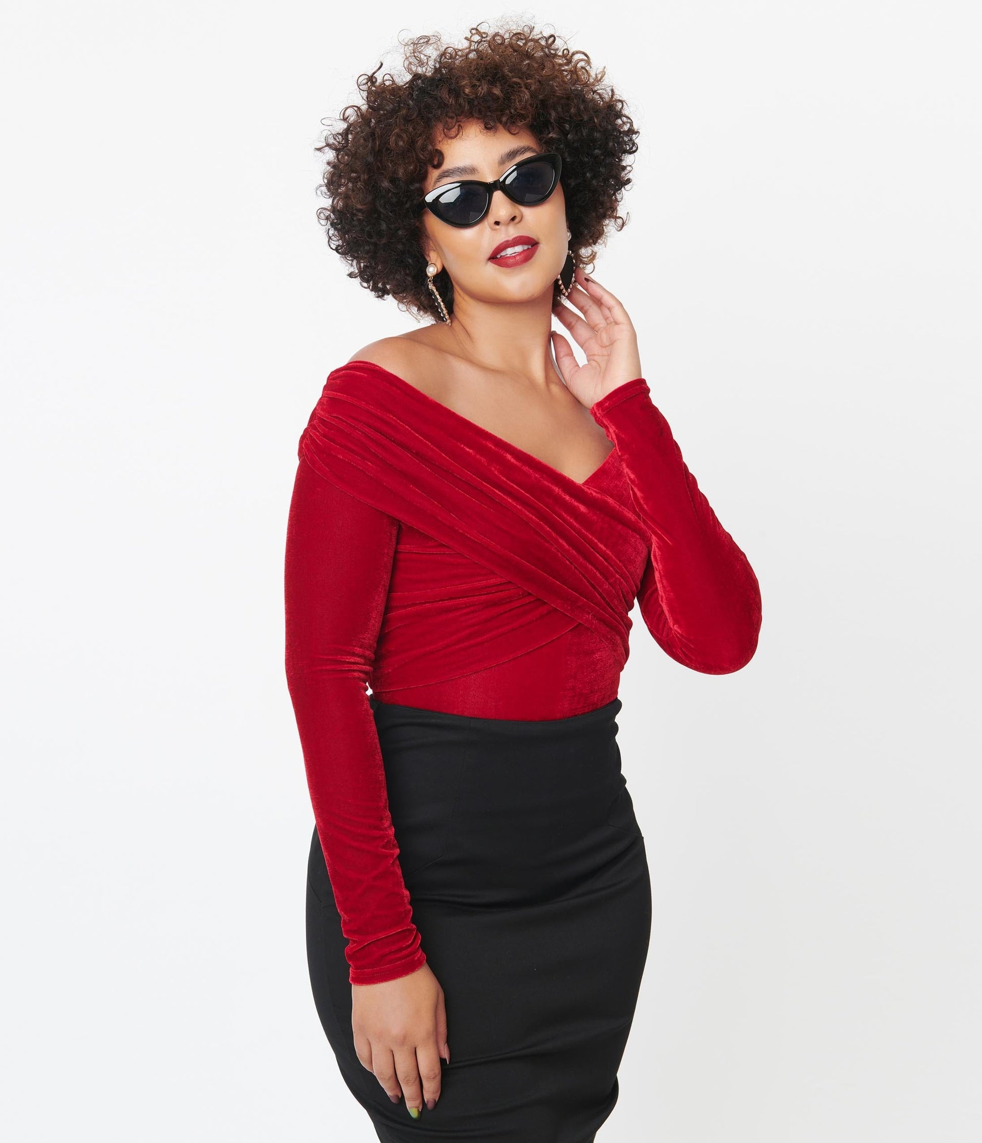 1950s Unique Vintage Burgundy Velvet Saturday Night Bodysuit