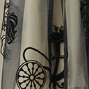 Unique Vintage Plus Size Black Carousel Brilliance Swing Skirt