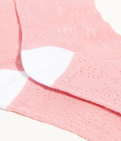 Vintage Style Pink Lace Sheer Ankle Socks