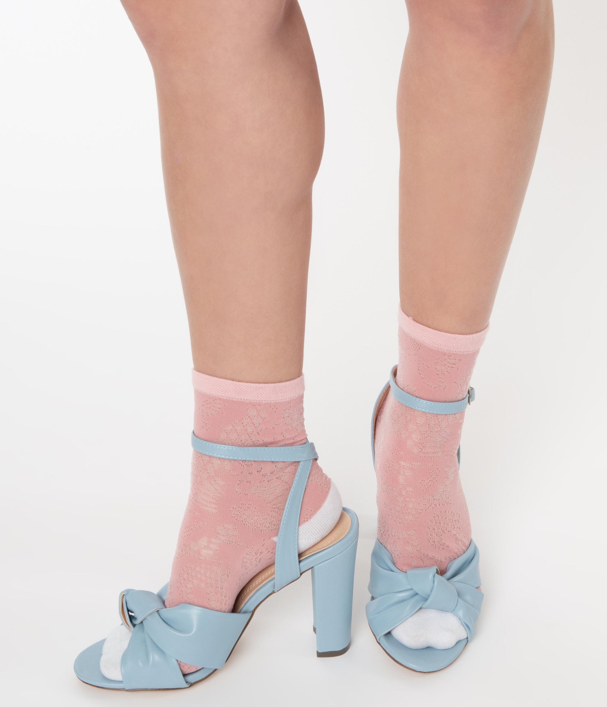 Vintage Style Pink Lace Sheer Ankle Socks