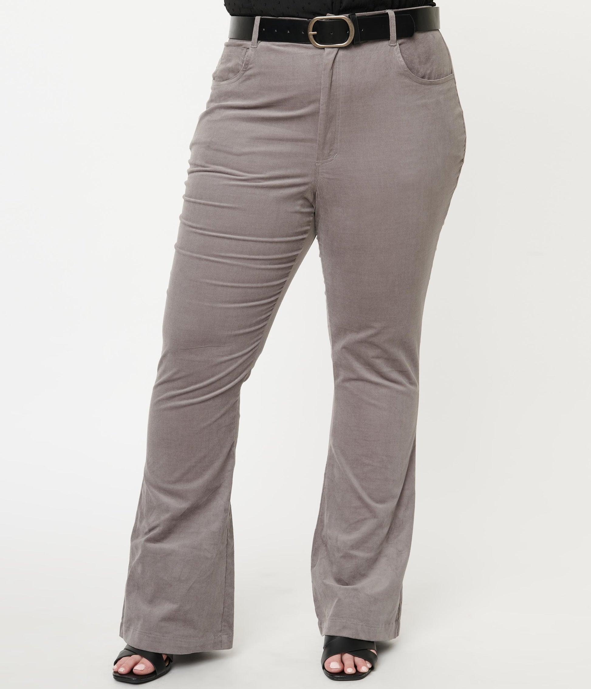 1970s Unique Vintage Plus Size Grey Corduroy Tyler Pants