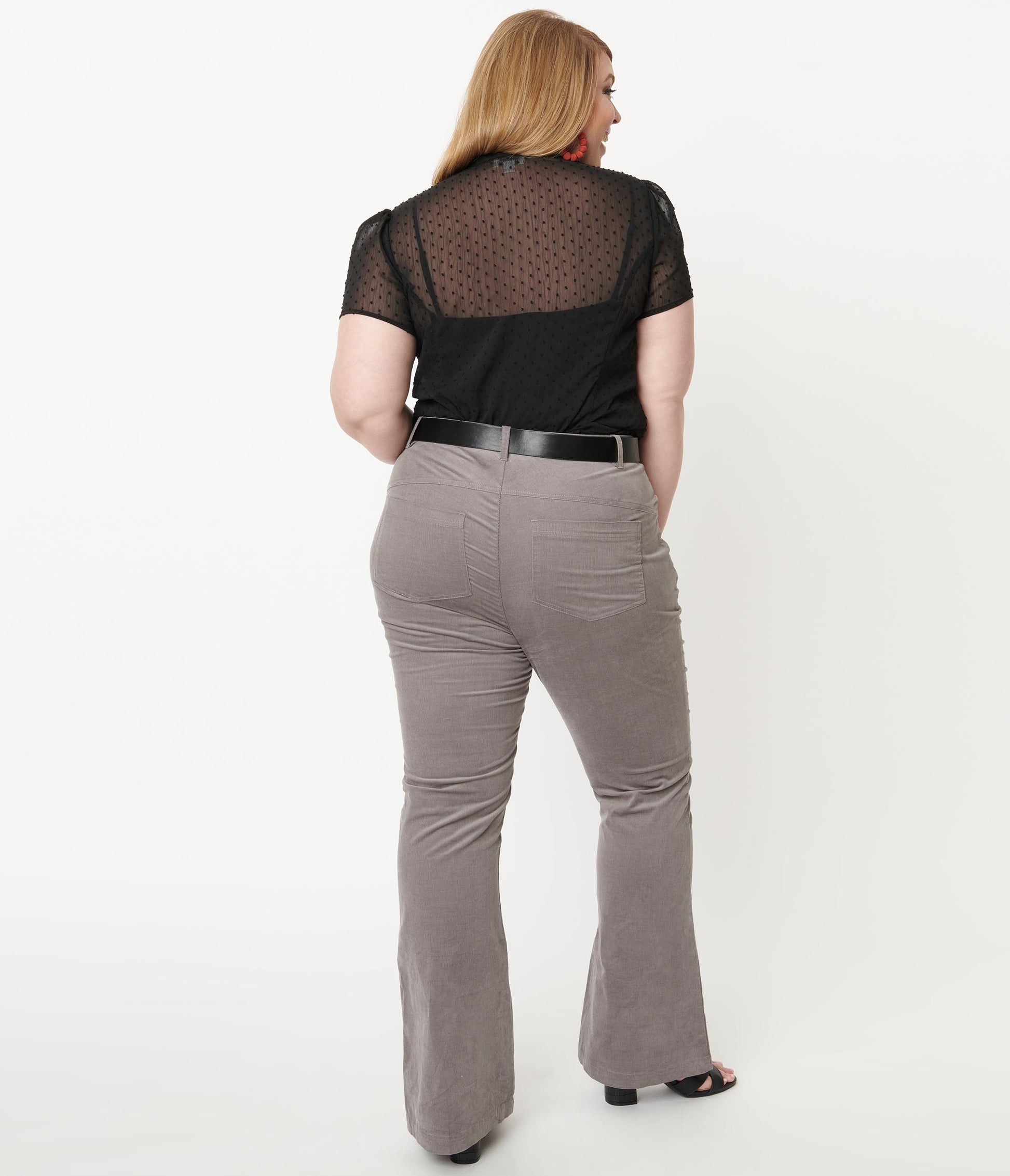 1970s Unique Vintage Plus Size Grey Corduroy Tyler Pants
