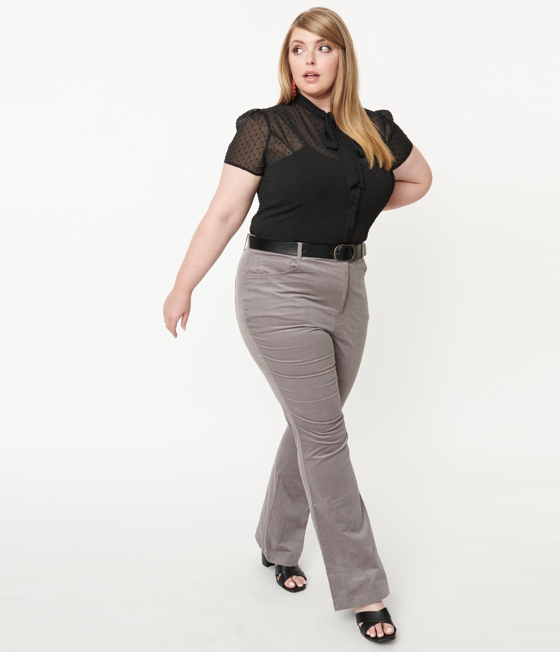 1970s Unique Vintage Plus Size Grey Corduroy Tyler Pants