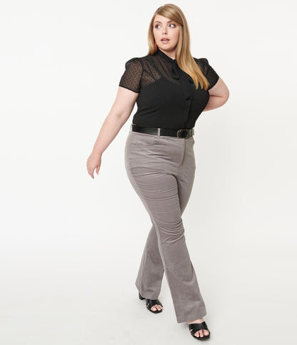 1970s Unique Vintage Plus Size Grey Corduroy Tyler Pants
