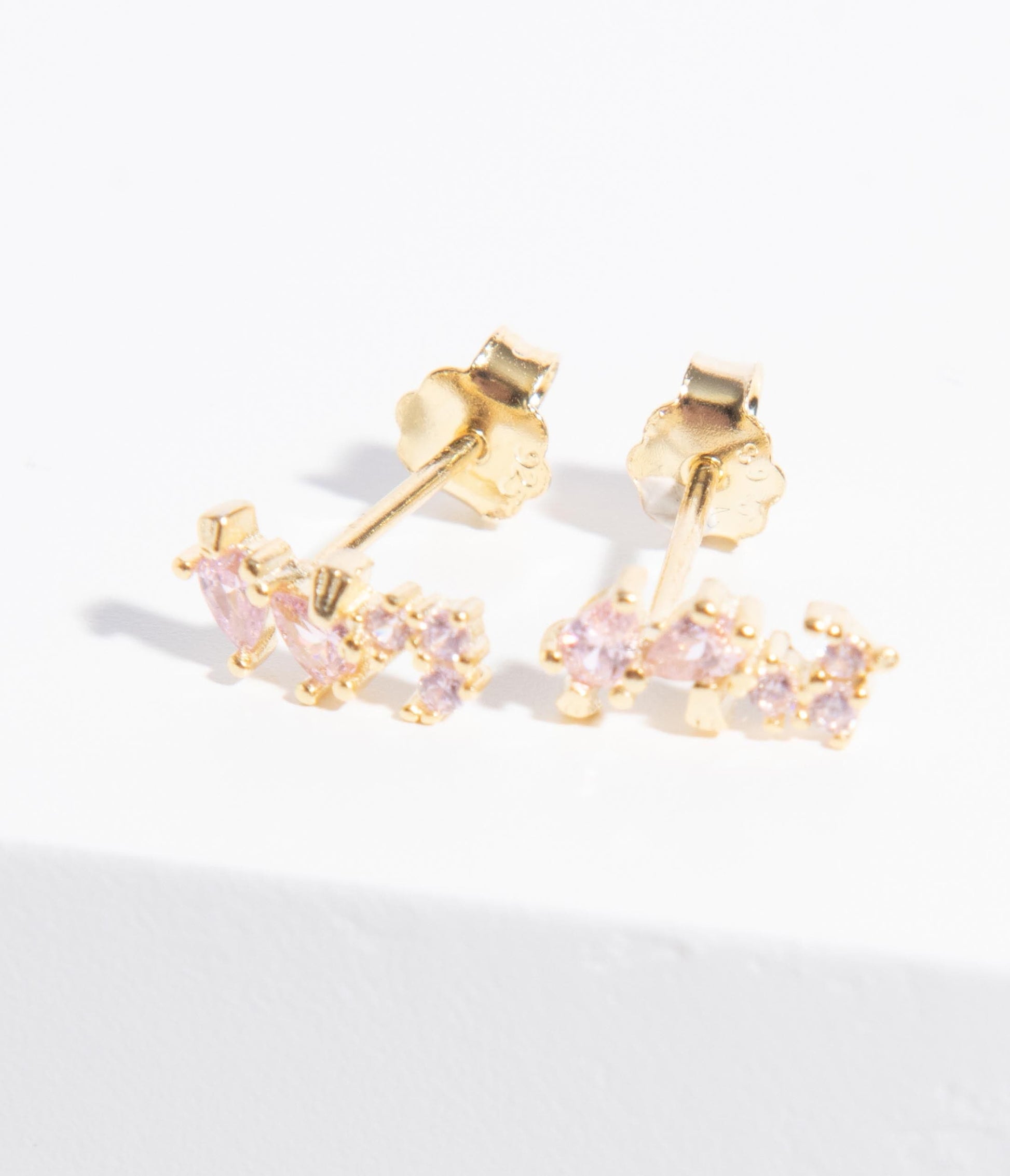 Unique Vintage Pink Seahorse Delicate Stud Earrings