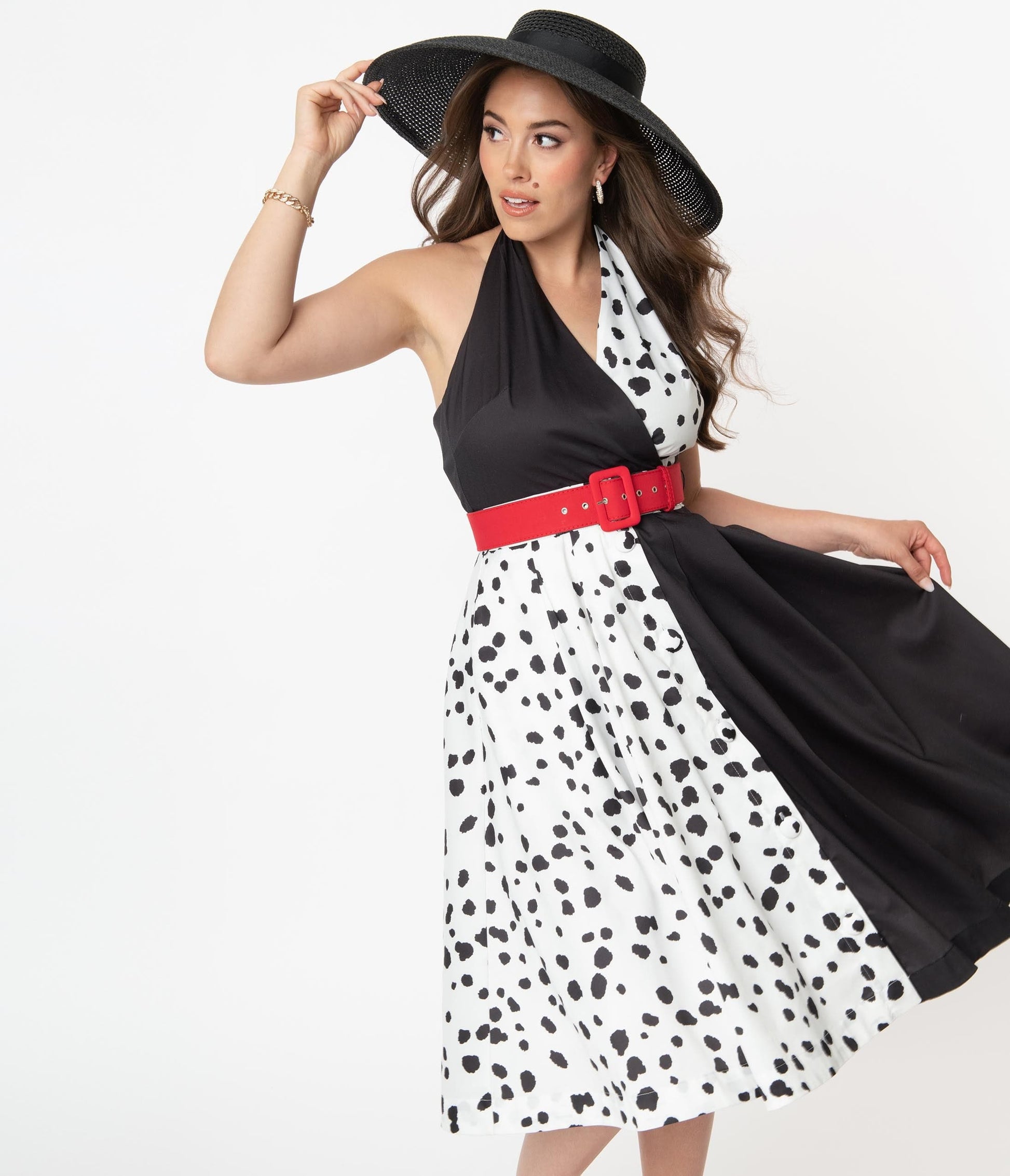Unique Vintage Dalmatian Print Tarrytown Hostess Dress