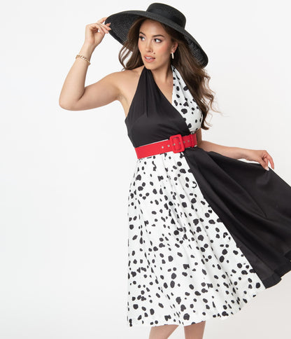 Unique Vintage Dalmatian Print Tarrytown Hostess Dress