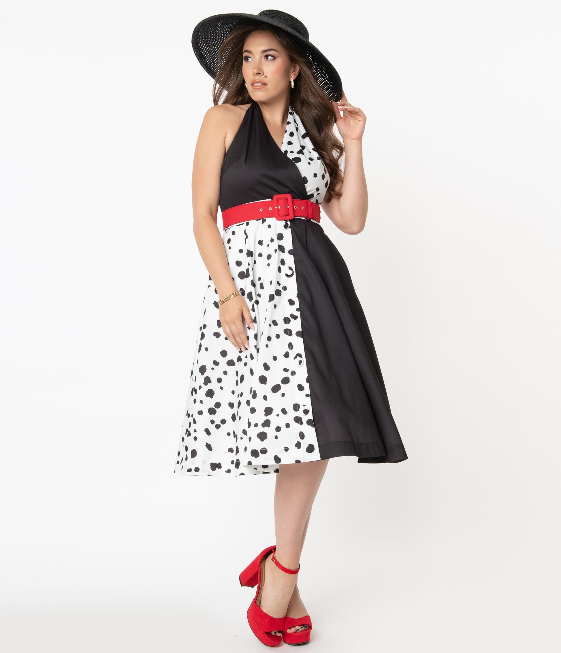 Unique Vintage Dalmatian Print Tarrytown Hostess Dress
