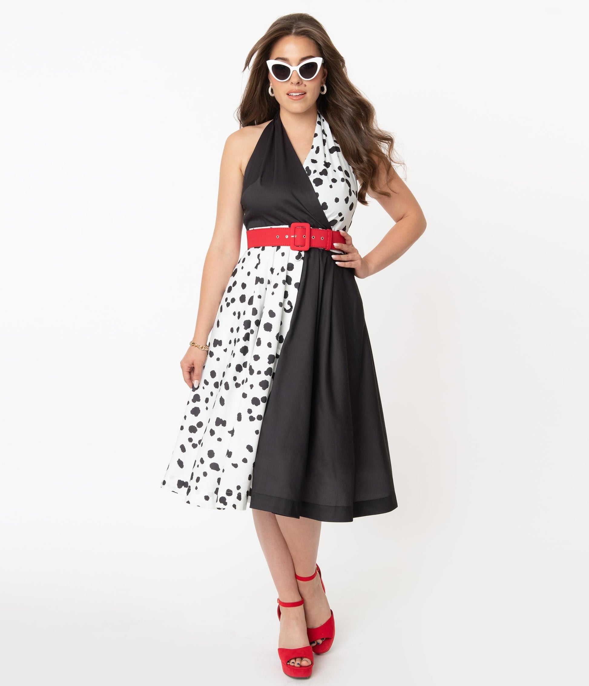 Unique Vintage Dalmatian Print Tarrytown Hostess Dress