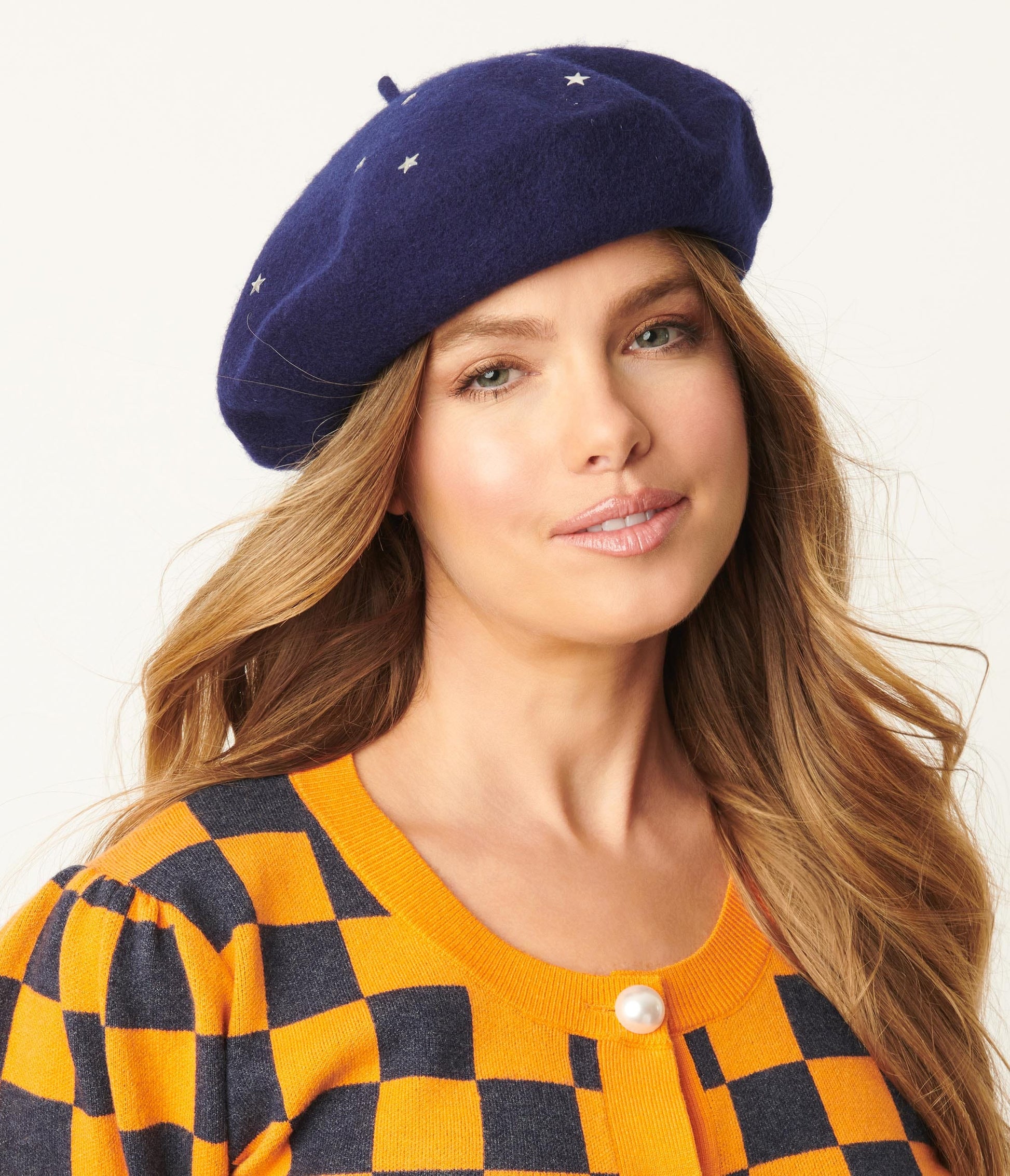 Collectif Navy & Starlight Wool Beret