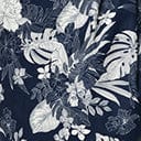 Magnolia Place Plus Size Navy Blue & White Hawaiian Print Moana Sarong Skirt