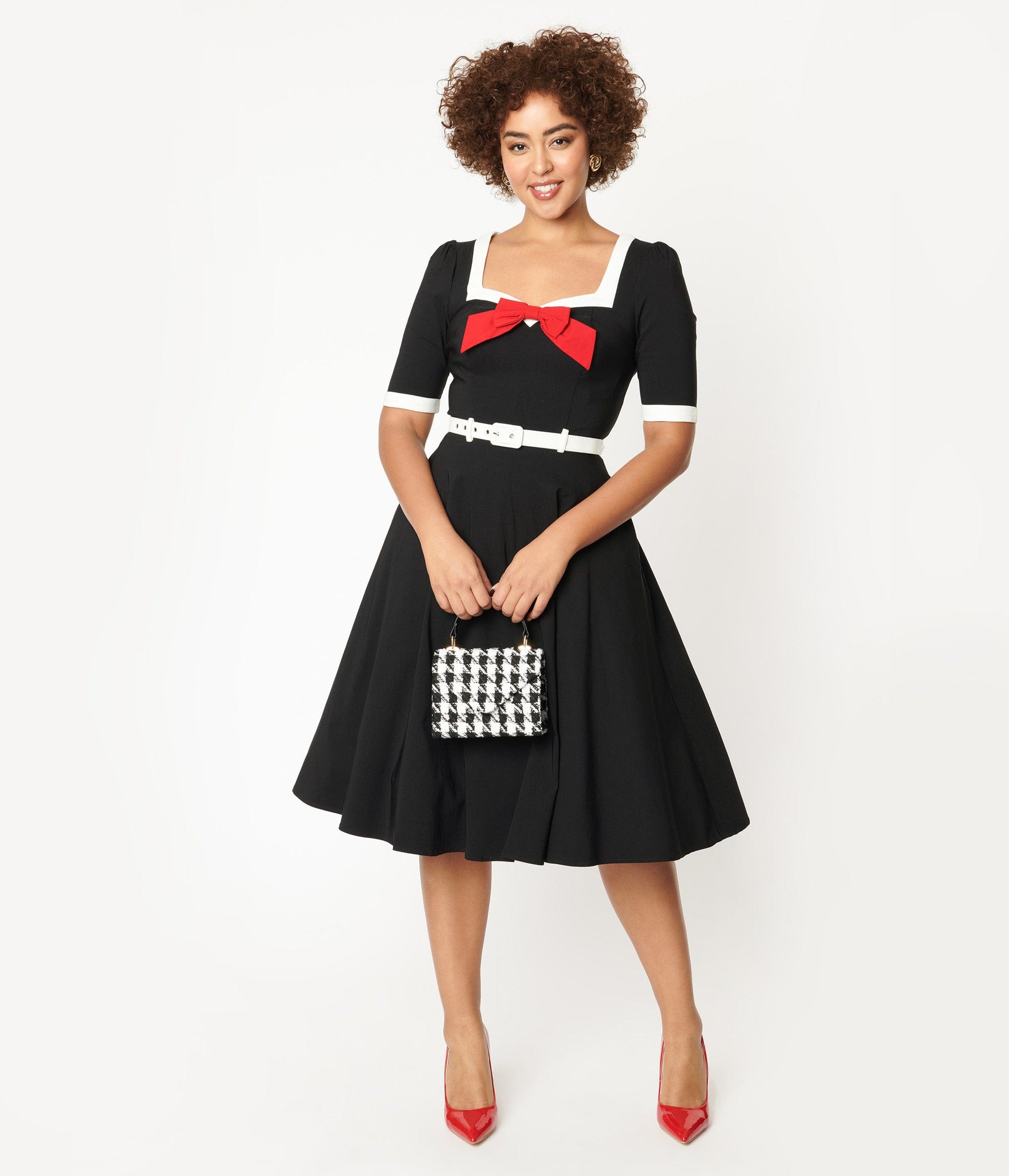 Collectif Black & White Sadie Swing Dress