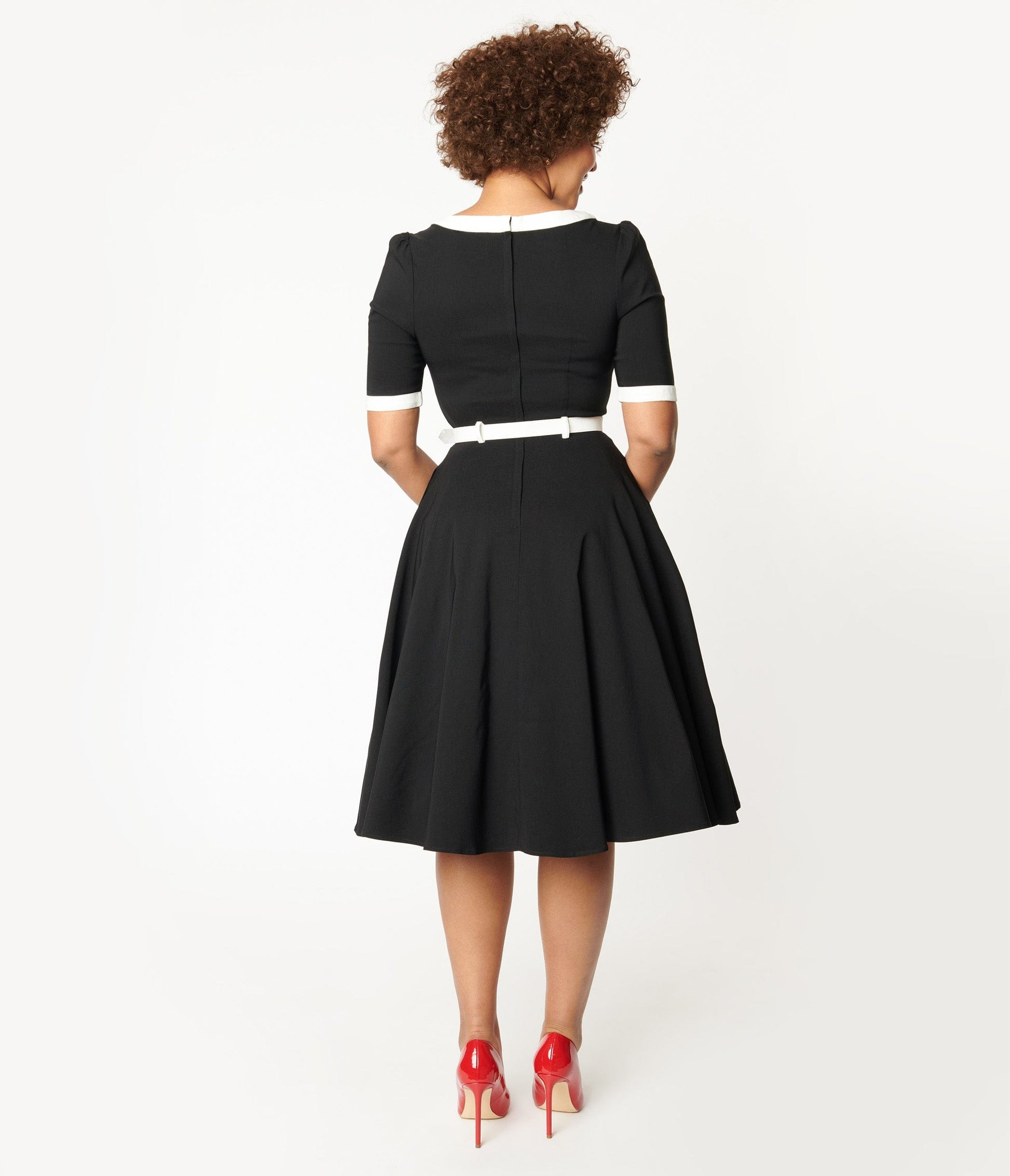 Collectif Black & White Sadie Swing Dress