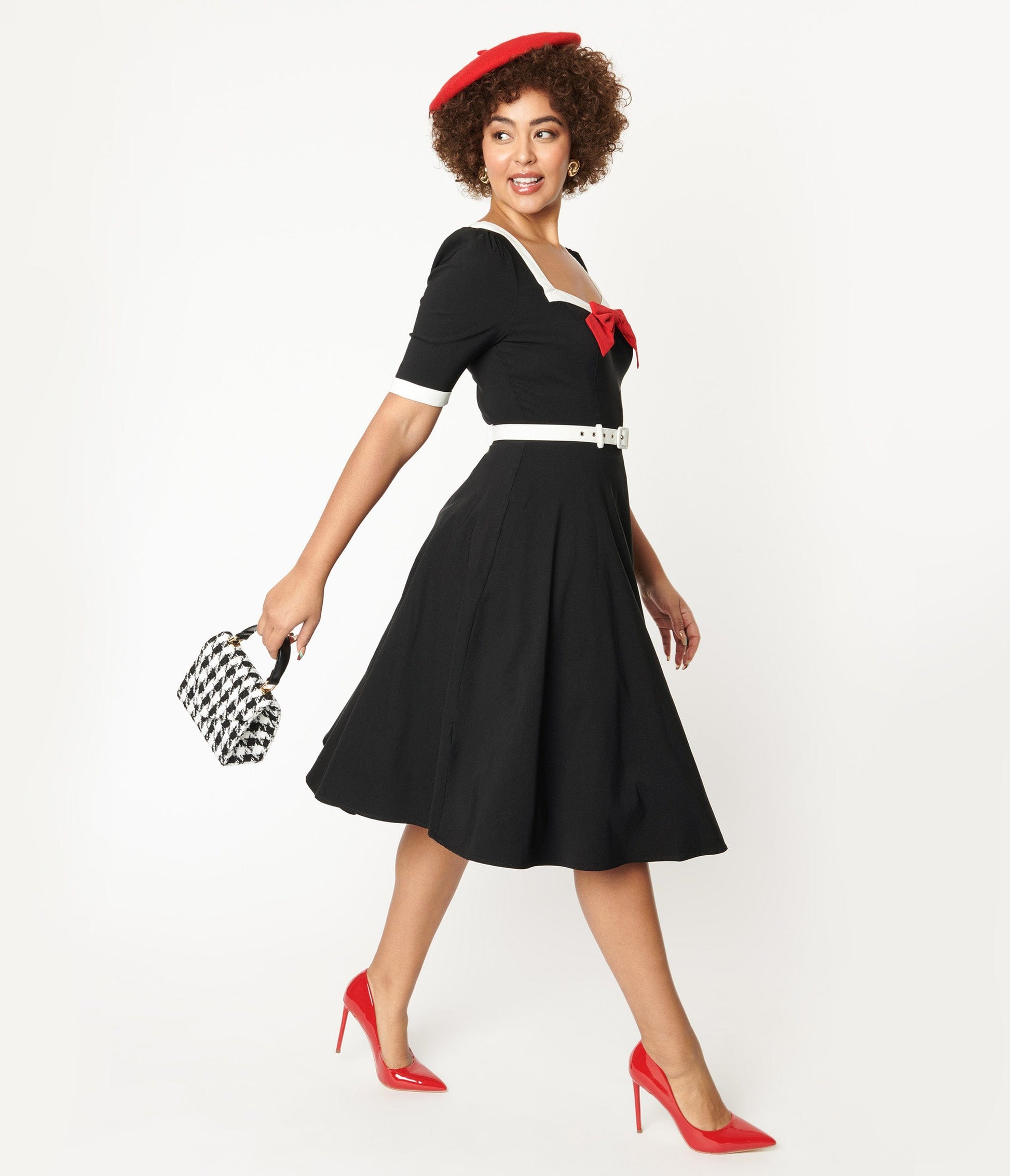 Collectif Black & White Sadie Swing Dress