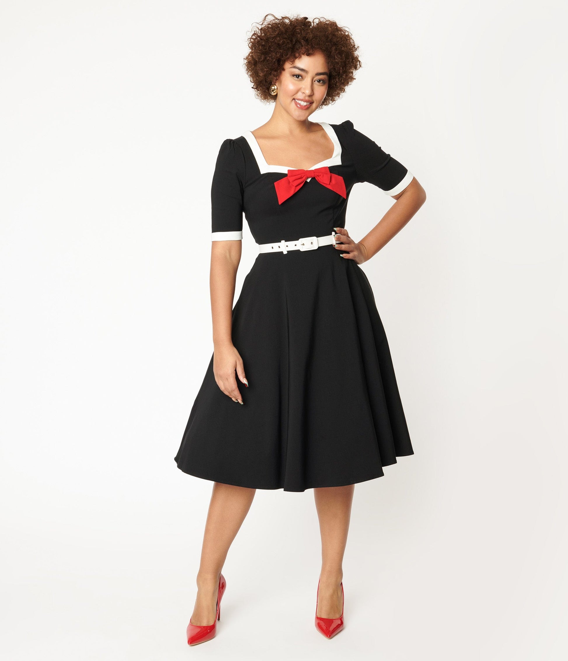 Collectif Black & White Sadie Swing Dress