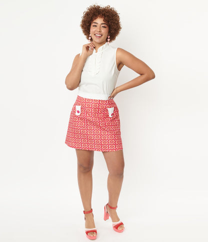 1960s Smak Parlour Pink Hypnotic Heart Mod Skirt