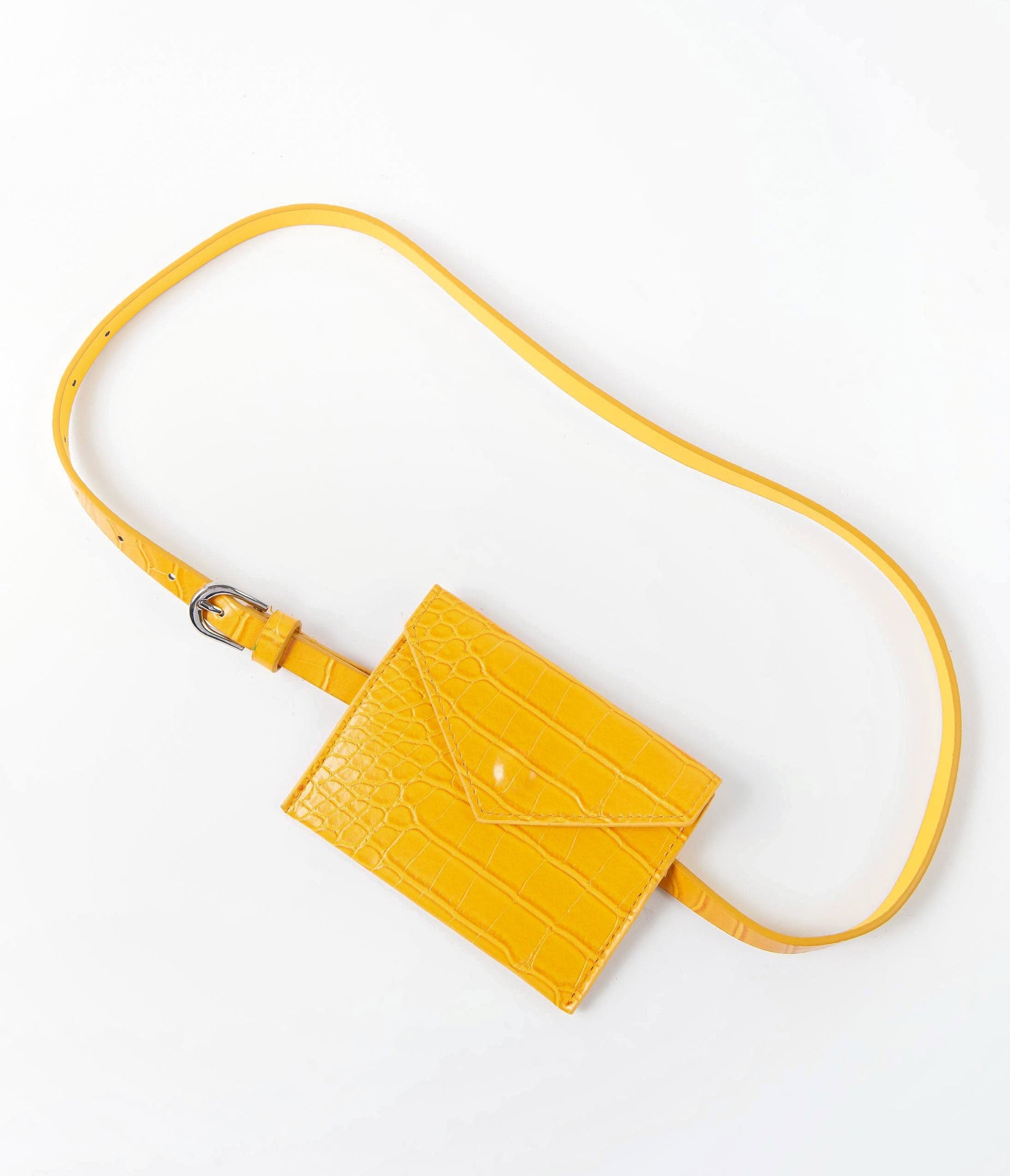 Retro Style Mustard Reptile Leatherette Fanny Pack