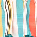 Multicolor Stripe Off Shoulder Halter Crop Blouse