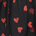 1960s Smak Parlour Black & Red Glitter Hearts Love Interest Babydoll Dress
