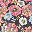 1960s Smak Parlour Black & Purple Floral Girl Talk Mini Dress