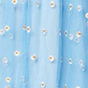 1950s Unique Vintage Periwinkle Tulle & White Daisy Hilty Skirt