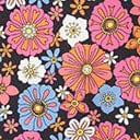 1960s Smak Parlour Black & Purple Retro Floral Easy Does It Mini Skirt